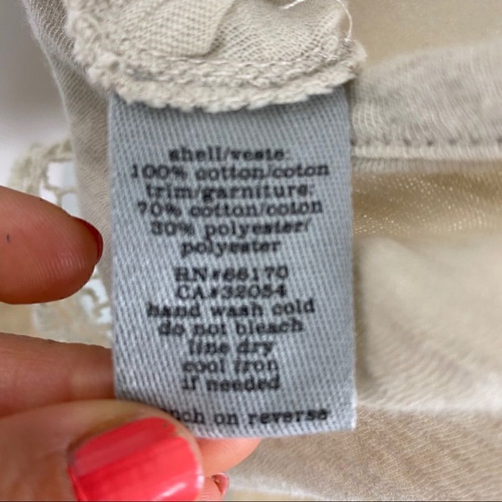 Urban Outfitters Ecote Sheer Back Crochet Tank Top Cream - Picture 4 of 5